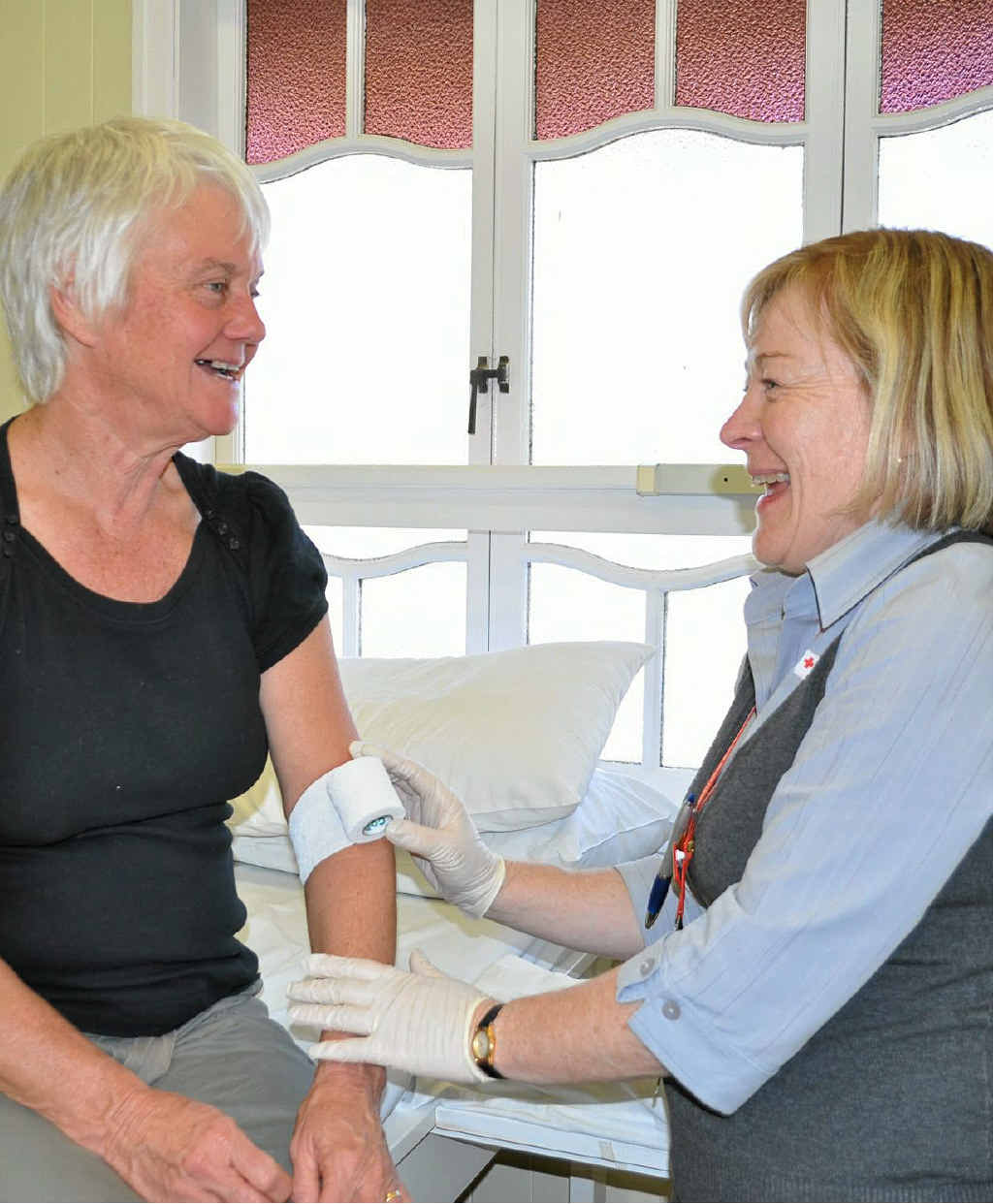 Maryvale’s Julie McFetridge, with Red Cross nurse Anne-Marie Buckly, gives blood for her 181st time. Maryvale’s Julie McFetridge, with Red Cross nurse Anne-Marie Buckly, gives blood for her 181st time.